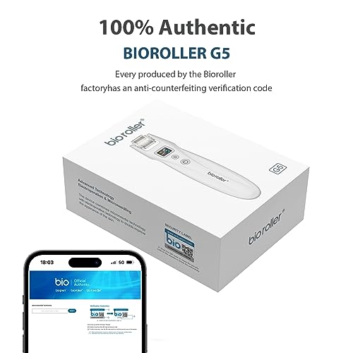 Bioroller G5 Derma Roller Microneedle Roller 0.25mm Micro Needling 540 Titanium Microneedling Skincare Tools for Man & Women