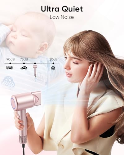 ANIEKIN Ionic Hair Dryer with Brushless Motor & Diffuser