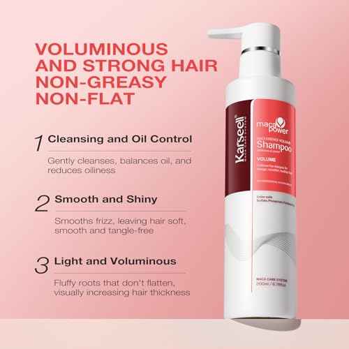 Karseell Volume Shampoo, Lightweight Volume Shampoo For Fine Hair, Adding volume to flat hair 200ml