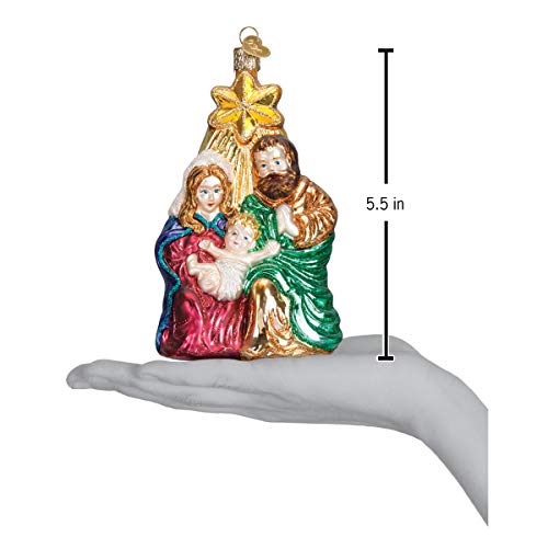 Old World Christmas 10132 Spiritual Gifts Glass Blown Ornaments for Christmas Tree Holy Family with Star