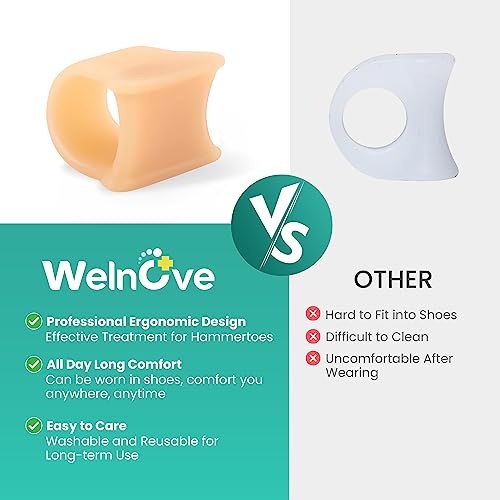Welnove Hammertoe Corrector - 6 Pack Gel Toe Straighteners