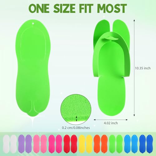 JaGely 100 Pair Disposable Pedicure Slippers Bulk Multicolor Flip Flop for Pedicure Anti Slip EVA Foam Spa Slipper Sandal Disposable Shoe Kit for Women Nail Bath Salon Party Supplies