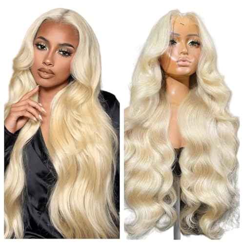 613 Lace Front Wigs Human Hair 13x1 Blonde Lace Front Wigs Human Hair 613 Blonde Wig Human Hair for Women Pre Plucked with Baby Hair Brazilian Blonde Body Wave Wigs 30inch
