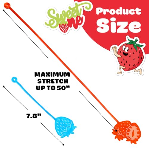 48PCS Strawberry Party Favors - 24PCS Berry First Temporary Tattoos & 24PCS Stick Hands - Perfect Birthday Supplies, Goodie Bag Stuffers, Treasure Box Toys, Classroom Prizes, and Student Gifts