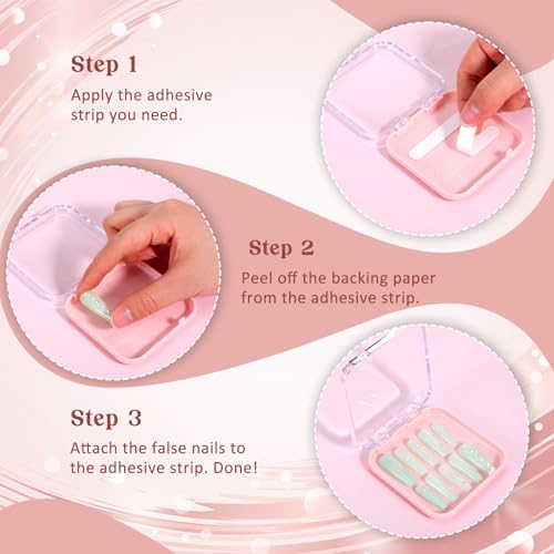 48 Press On Nail Storage Boxes with 180 Adhesive Strips