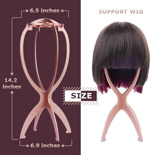 Dreamlover Wig Head Stand for Wigs, Rose Gold, 3 Packs