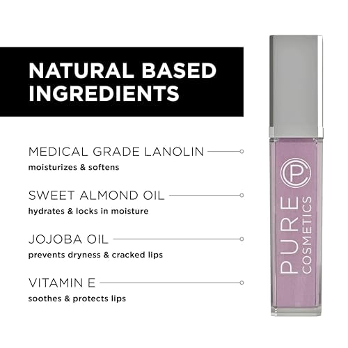 LED Lip Gloss with Mirror & Applicator Brush - Hydrating, Non-Sticky