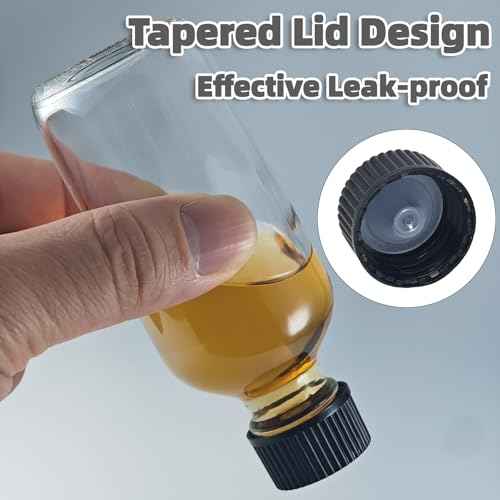 6 Pack 2oz Small Clear Glass Bottles with Lids, Leak-proof 60mL Shot Bottles with Caps for Wellness, Ginger, Essential Oils, Liquids, Potion, Juice, Personal Care & Beauty