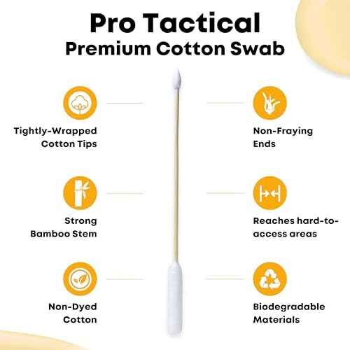TerpTitans ? Pro Tactical ? Bamboo 6-inch Cotton Swabs, 2-Pack ? XL Barrel Tip For Max Absorption and Fine Point Tips For Tight Spaces