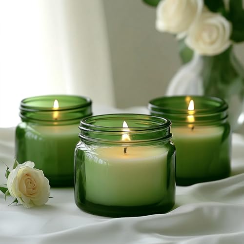 2oz Green Glass Cosmetic Jars with Black Lids - 35 Pack