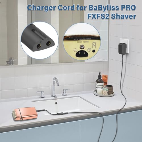 4.5V 1.2A Shaver Trimmer Charger Compatible with BaByliss PRO FXFS2 Power Cord AC Adapter for BaByliss PRO FX-FS2 FXFS2 Foilfx02 Foil FX02 FXFS2G Cordless Metal Double Foil Shaver Beard