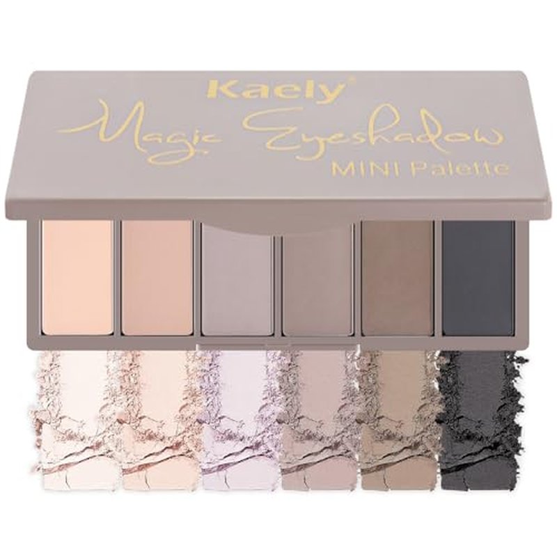 6-Color Nude Smokey Eyeshadow Palette with Mirror