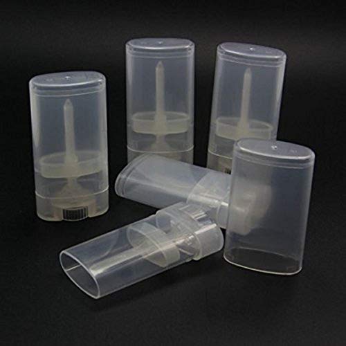 20 Pcs 15ML Clear Empty Plastic Oval Deodorant Containers Lipstick Lip Balm Tubes 0.5 Oz Oval Twist-Up Refillable Tubes BPA Free for DIY Lip Balm Lipstick Crayon Chapstick Homemade Aromatherapy