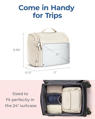 BAGSMART Large Capacity Travel Toiletry Bag with Hook