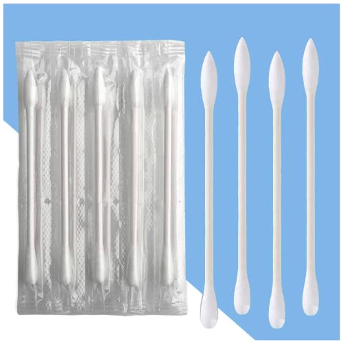 200 Count Individually Wrapped Cotton Swabs - Double Tipped for Beauty Care