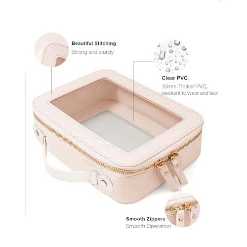 Travel Clear Makeup Bag Set, TSA Approved Cosmetic Bag Case with Zipper Portable Makeup Pouch Toiletry Bag Traveling Cosmetic Organizer Storage Bag Car Organizer Car Essentials