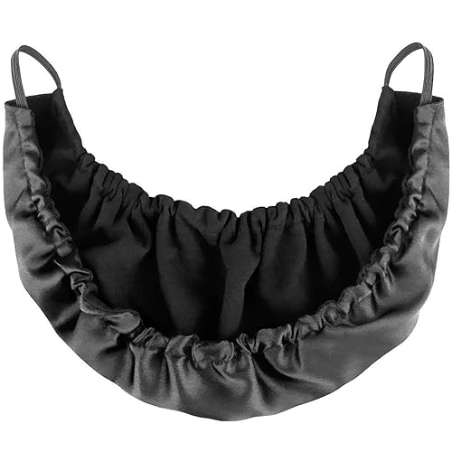 Beard Bonnet Beard Bandana for Men Facial Hair Beard Bib Adjustable Beard Guard Cover Mens Bedtime Apron Cap Double Layer (Black)