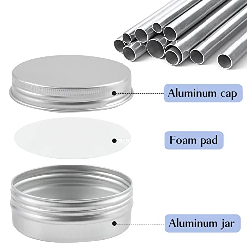 TUZAZO 24 Pack 2 Oz Aluminum Tins with Screw Lids
