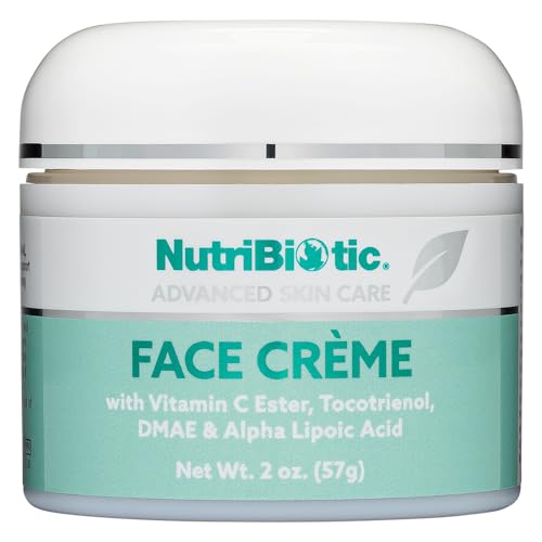 NutriBiotic ? Antioxidant Properties Face Cream, 2 Oz with GSE | Deep Moisturizing with Aloe, Botanical Oils, DMAE, Tocotrienols, Vitamin C Ester, Alpha Lipoic Acid | Natural Fragrance | Paraben Free