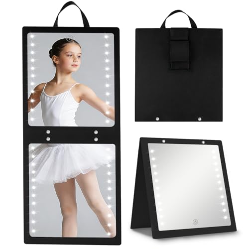Fabuday Lighted Hanging Mirror - Rechargeable LED Folding Dance Mirror