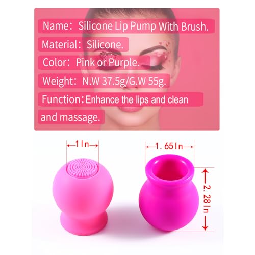 Lip Plumper Device with Silicone Brush - Natural Lip Enlargement Tool