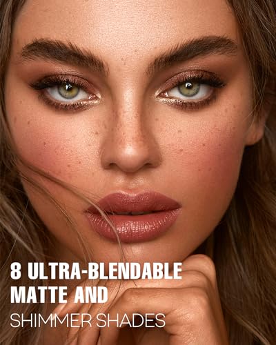 HOOMUSS Brown Eyeshadow Palette Matte 8Color, Neutral Naked Nude Eye Shadow for Latte Makeup, Warm Brown Shimmery Eye Looks, Long Lasting & Pigmented (Naked)