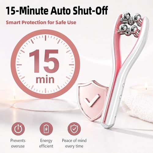 V-Shape Facial Massager with 3D Roller, 3 Microcurrent Levels