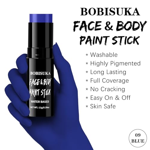 Blue Face Paint Stick - Full Coverage Washable Cream Makeup