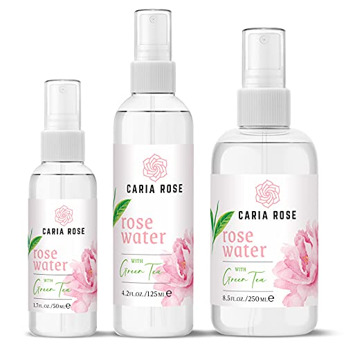 Rosewater Hydrating Spray with Green Tea | Rose Water Facial Toner with Green Tea (1.7 oz Travel Size)
