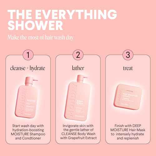 MONDAY HAIRCARE CLEANSE Body Wash with Grapefruit Extract, Hyaluronic Acid, Shea Butter, Coconut Oil for Normal to Oily/Combination Skin 900 mL (Dual Pack)