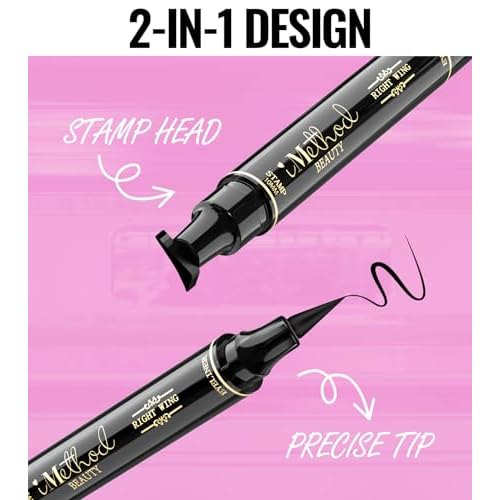 iMethod Winged Eyeliner Stamp - 2 Pens, Perfect Wing Cat Eye Liner, Waterproof & Smudge-proof, 10 mm