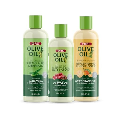 ORS Olive Oil Shampoo, Conditioner & Hair Lotion for Stronger and Healthier Hair 3 Piece Set