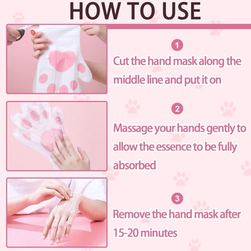 Hydrating Hand Masks for Dry Cracked Hands - 6 Pack Moisturizing Gloves Set