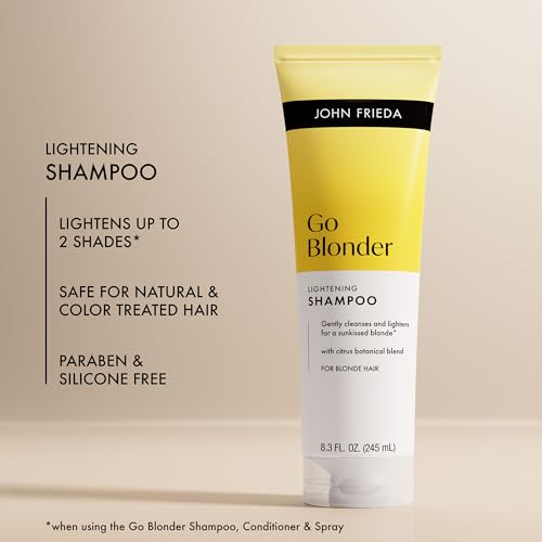 John Frieda Go Blonder Lightening Shampoo, Blonde Shampoo, 8.3 fl oz