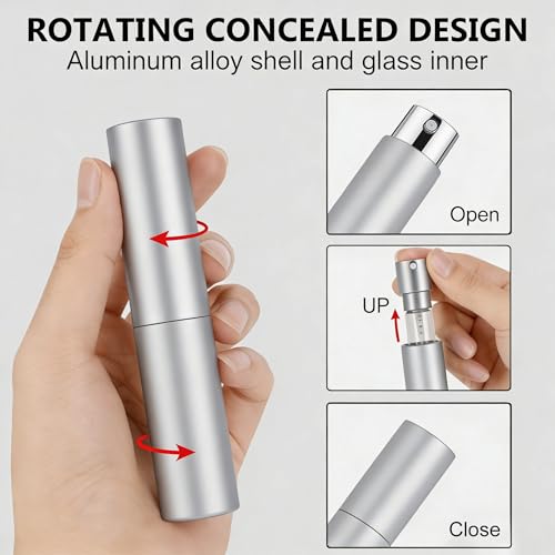 Travel Perfume Atomizer Bottles - 3 Pack, 8ml Refillable Spray Set