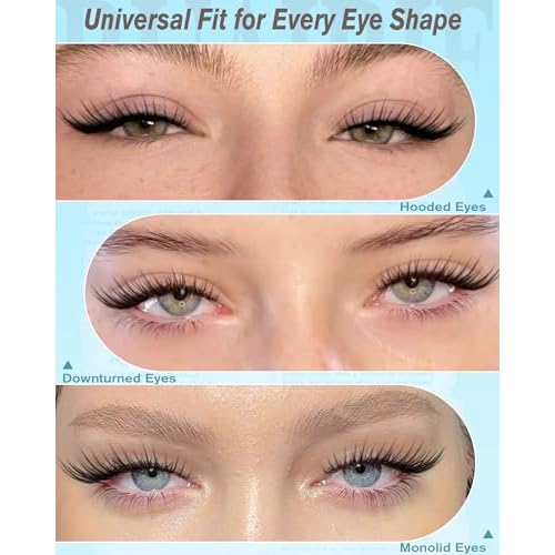Fox Eye Lash Clusters Natural Eyelash Clusters 10-14mm Wispy Lashes Clusters Spiky Cluster Eyelash Extensions Fairy Cluster Lashes Daily Wear Eyelashes Clusters Hooded Eye DIY Lash Extension