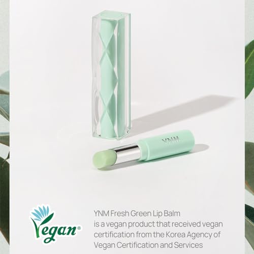 YNM Vegan Lip Balm, Natural, Cruelty-Free, Fragrance Free, Moisturizing and Nourishing with Centella, Madecassoside, Pro-Vitamin B5, Ceramide NP, Korean Skincare, 0.14 Fl Oz