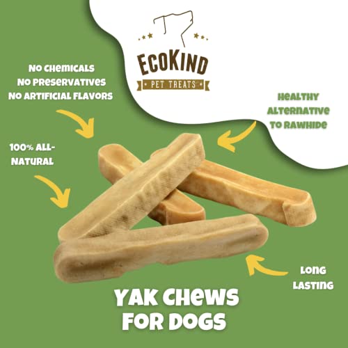 EcoKind Himalayan Yak Cheese Dog Chew | Great for Dogs, Treat for Dogs, Keeps Dogs Busy & Enjoying, Indoors & Outdoor Use (8 Small Sticks)