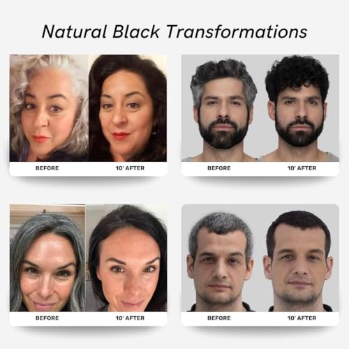 Polar Jet Black Hair Dye Shampoo - 10-Minute Gray Coverage