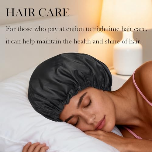 Double Layer Satin Bonnet for Women - Hair Care Sleep Cap