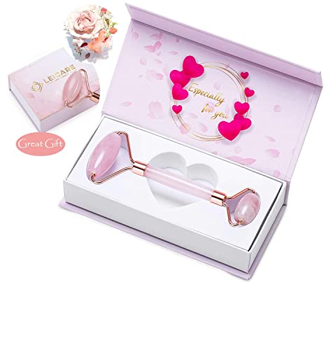Rose Quartz Face Roller - Jade Facial Massager for Women