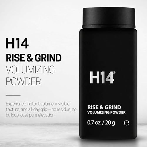 H14 Rise & Grind Hair Powder for Men – Volumizing Matte Finish, 0.71 oz
