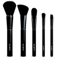 Aloette Professional 5-Piece Makeup Brush Set - Collection Includes Powder Brush, Blush Brush, Liquid Foundation Brush & 2 Eyeliner Brushes - Cruelty Free Synthetic Makeup Brushes for Face