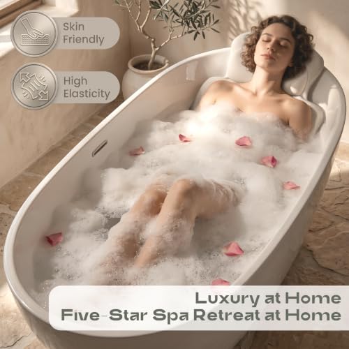 5D Mesh Bath Pillow with Neck & Back Support - Non-Slip