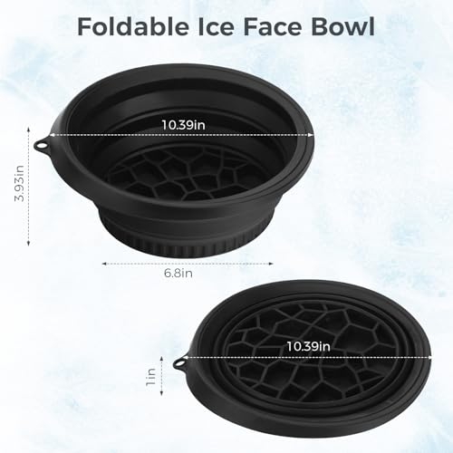 Face Bowl For Ice with Built-In Icetray¡¼Foldable¡½¡¼Travel Size¡½¡¼Easy To Clean¡½Food Grade Silicone Ice Bowl For Face£¬Black