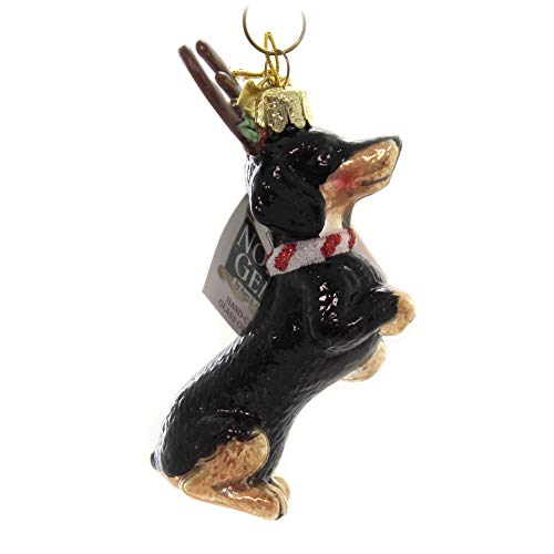 Noble Gems™ Dachshund With Antlers Glass Ornament for Christmas