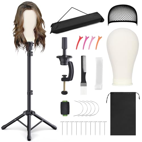 Relx Reinforced Wig Stand with Mannequin Head - Adjustable for Wigs