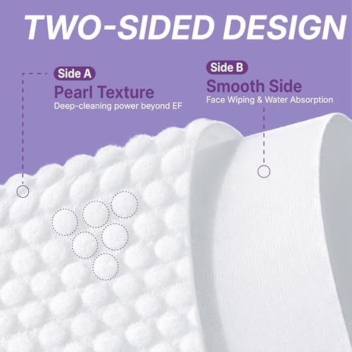 Disposable Face Towels XL 200 Count, Pearl Texture Facial Tissues for Deep Cleansing, Ultra Thick Makeup Remover Dry Wipes, Lint Free Cotton Tissue for Sensitive Skin