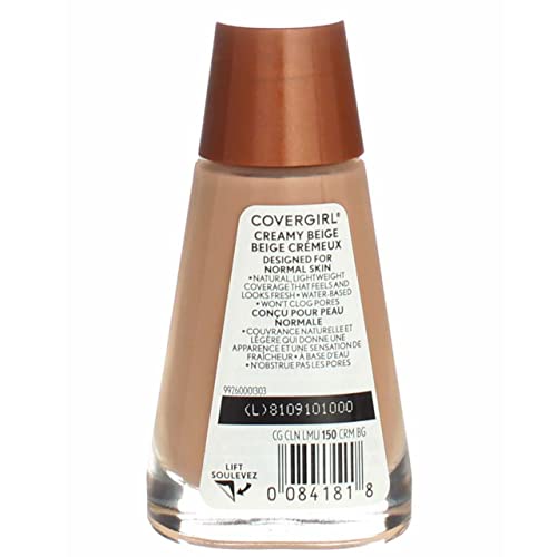 CoverGirl Clean Liquid Makeup, Creamy Beige [150], 1 oz (Pack of 4)