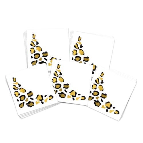 Metallic Gold Leopard Print Under Eye Temporary Tattoos / 20 Pack/Great for Cheerleading - Dancers - Team Spirit - School Spirit